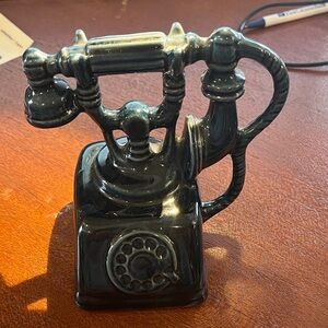 Vintage Style dark blue ceramic Telephone ashtray Decor